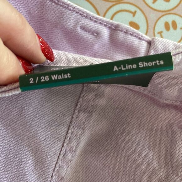 Wild Fable Bermuda Jean Shorts Super High Rise Pleated Light Purple 02 Relax Fit - Picture 8 of 13